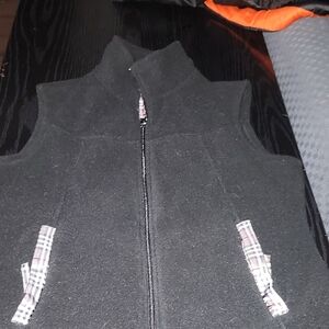 Black Vest with Plaid Details